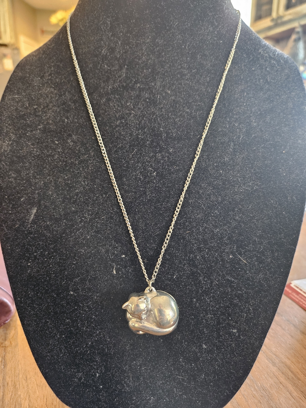Vintage Max Factor Silver Cat Shaped Locket Perfume Pendant Cat Lover Necklace